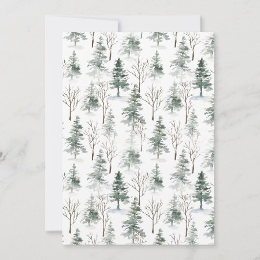 Aquarell Deer Poinsettia Wreath Weihnachtsfest Par Einladung (Rückseite)