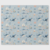 Aquarell-Delfin-Nahtloses Muster Geschenkpapier (Flach)