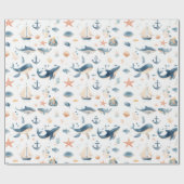 Aquarell-Delfin-Nahtloses Muster Geschenkpapier (Flach)