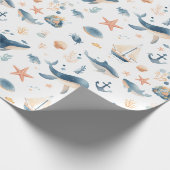 Aquarell-Delfin-Nahtloses Muster Geschenkpapier (Ecke)