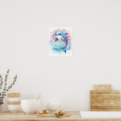 Aquarell-Delfin Poster (Küche)