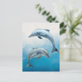 Aquarell Delfine Postkarte (Stehend Vorderseite)