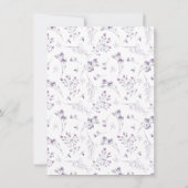 Aquarell Delikate Purple Blumen Christine Einladung (Rückseite)