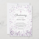 Aquarell Delikate Purple Blumen Christine Einladung (Vorderseite)