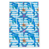 Aquarell-Delphin-Muster Mittlere Geschenktüte (Vorderseite)