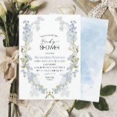 Aquarell Delphinium blue flowers Einladung