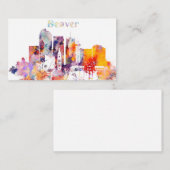 Aquarell-Denver-Stadt-Skyline Visitenkarte (Vorne/Hinten)