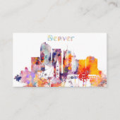 Aquarell-Denver-Stadt-Skyline Visitenkarte (Vorderseite)