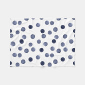 Aquarell Der blaue Polka-Punkt. Fleecedecke (Vorderseite (Horizontal))