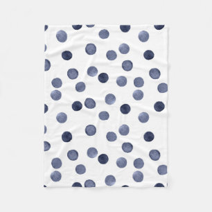 Aquarell Der blaue Polka-Punkt. Fleecedecke