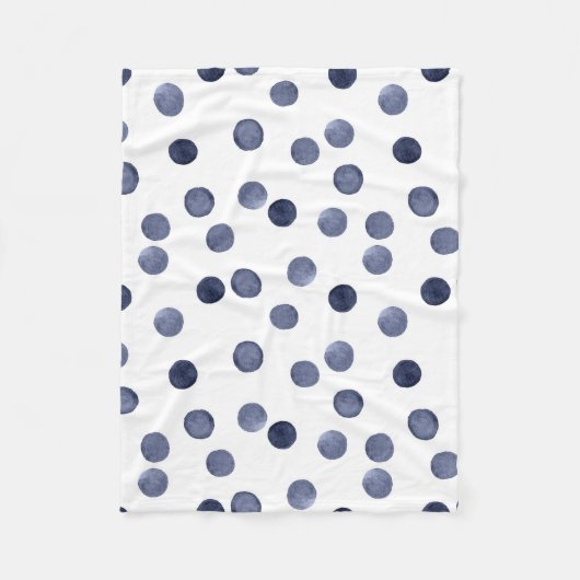 Aquarell Der blaue Polka-Punkt. Fleecedecke (Vorderseite)
