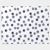 Aquarell Der blaue Polka-Punkt. Fleecedecke (Vorderseite (Horizontal))