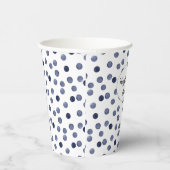 Aquarell Der blaue Polka-Punkt. Papierplatte Pappbecher (Rechts)