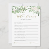 Aquarell, der die Bride Beste Karte kennt (Vorderseite)