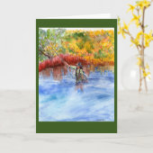 Aquarell der Fliegerin + Herbstfarben Karte (Gelbe Blume)