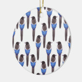 Aquarell der Schwarzes berechneten Elsters oder Keramik Ornament (Links)