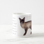 Aquarell der siamesischen Katze mit Kaffeetasse (Mittel)