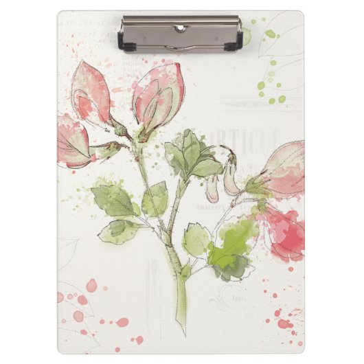 Aquarell der süßen Erbse Klemmbrett (Vorderseite)
