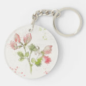 Aquarell der süßen Erbse Schlüsselanhänger (Rückseite)