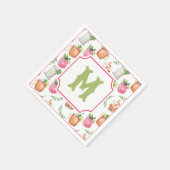 Aquarell Derby Tag Mint Julep Getränke Monogramm Serviette (Ecke)