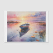 Aquarell des verlassenen Ruderbootes im Morgengrau Seidenpapier (Vorderseite)