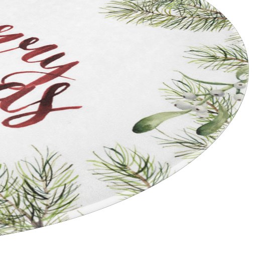 Aquarell des Weihnachten| - Stechpalmen-u. Schneidebrett (Ecke)