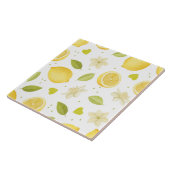 Aquarell-Design mit Zitronen und Blüten Fliese (Seite)
