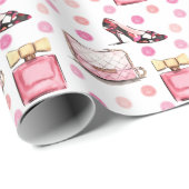 Aquarell Designer Schuhe Beutel & Parfüm Geschenkpapier (Rolleneckpunkt)