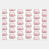 Aquarell Designer Schuhe Beutel & Parfüm Geschenkpapier Set (Vorderseite 3)