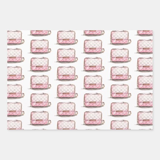 Aquarell Designer Schuhe Beutel & Parfüm Geschenkpapier Set (Vorderseite 3)