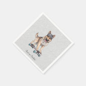 Aquarell Deutsche Schäferhund Servietten (Ecke)