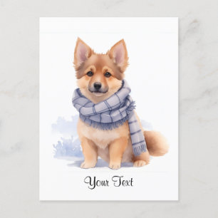 Aquarell Deutscher Schäferhund Welpe Personalisier Postkarte