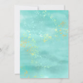 *~* Aquarell Diamond Aqua Glitzer Hochzeit Einladung (Rückseite)