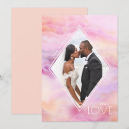 Aquarell Diamond Peach Pink Lila Agate Feiertagskarte