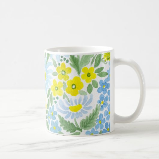 Aquarell Die Blume des Feldes . Chamomile Kaffeetasse (Rechts)