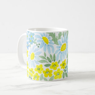 Aquarell . Die Blumen des Feldes . Kamille Kaffeetasse