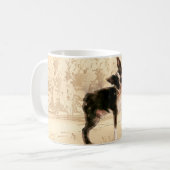 Aquarell-Digital-Kunst Bostons Terrier Kaffeetasse (Vorderseite Links)