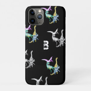 Aquarell-Dinosaurier-Kinder-Monogramm Case-Mate iPhone Hülle
