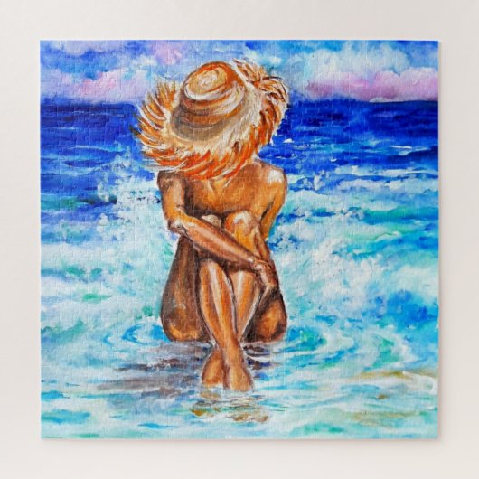 Aquarell - direkt am Meer - Puzzle (Vertikal)