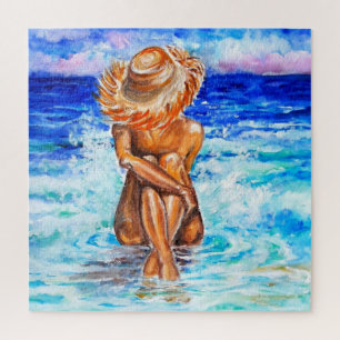 Aquarell - direkt am Meer - Sommer - Puzzle