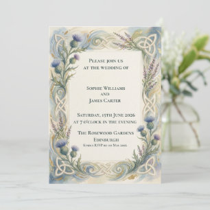 Aquarell-Distel-Hochzeitseinladung Einladung