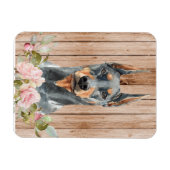 Aquarell Doberman & Blume Magnet (Horizontal)