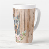 Aquarell Doberman & Blume Milchtasse (Rechte Ecke)
