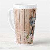 Aquarell Doberman & Blume Milchtasse (Linke Ecke)