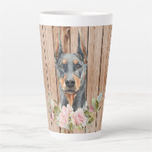 Aquarell Doberman & Blume
