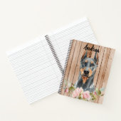 Aquarell Doberman & Blume Notizblock (Innenseite)