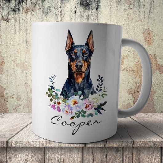 Aquarell Dobermann Kaffeetasse
