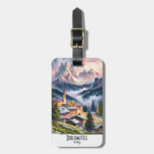 Aquarell Dolomiten Italien Alpen Berge Maßanfertig Gepäckanhänger