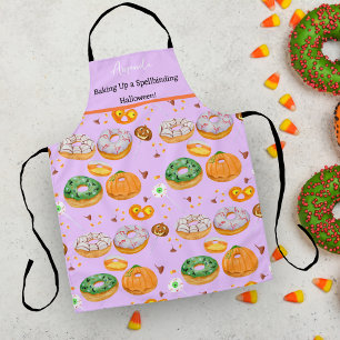 Aquarell Donut-licious Frohes Halloween Süßigkeite Schürze
