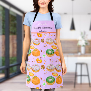 Aquarell Donut-licious Frohes Halloween Süßigkeite Schürze